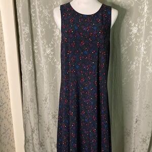 Anne Klein Blue Red Sleeveless Maxi Dress